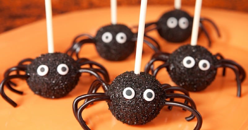 Cake pops araignées