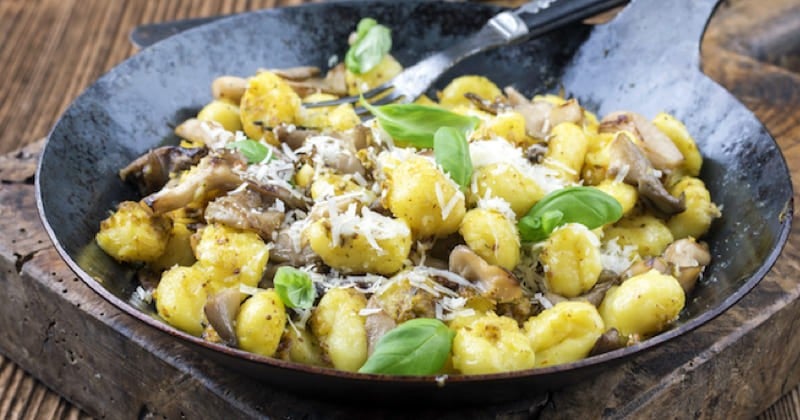 Gnocchi aux champignons et au safran