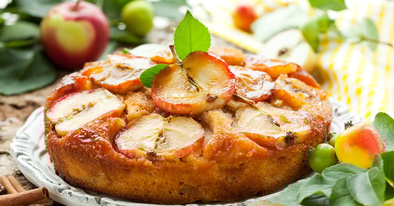 Gâteau aux pommes, chocolat blanc et mascarpone