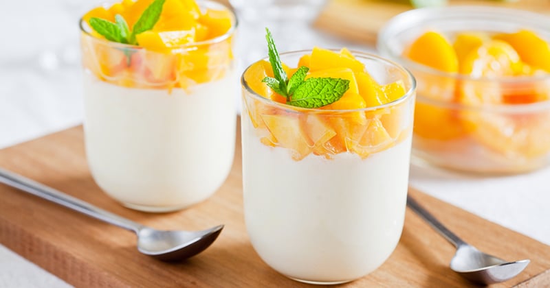 Panna cotta vanille et mangue