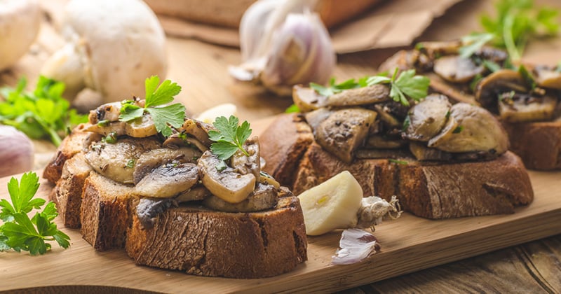 Champignons et au fromage de chèvre