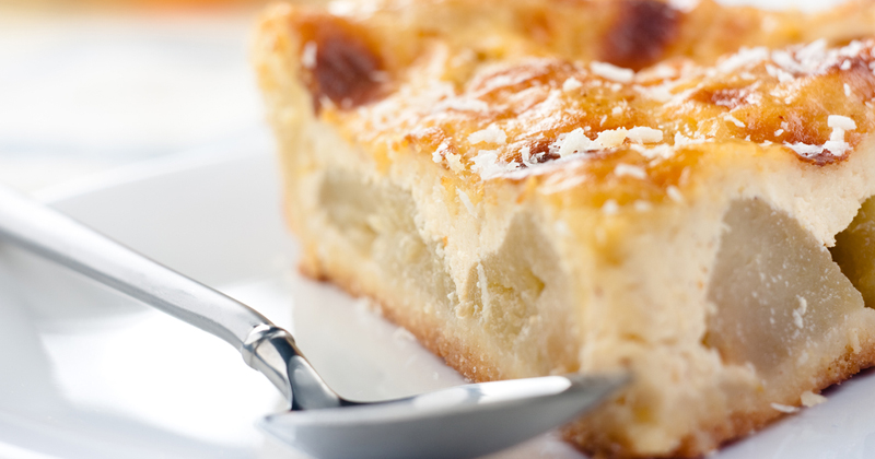 Gâteau aux pommes et à la noix de coco
