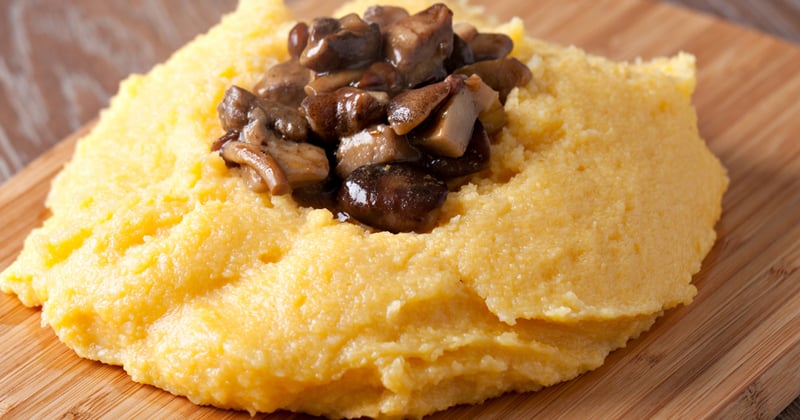 Polenta au reblochon et aux champignons