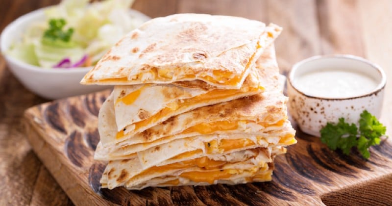 Quesadillas poulet cheddar