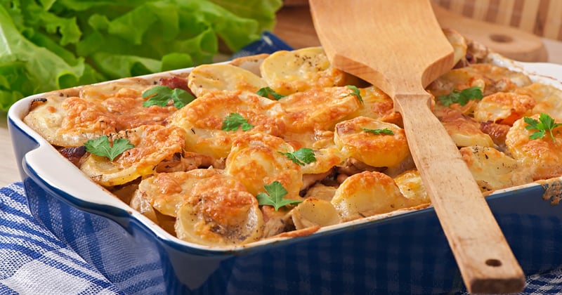 Gratin de pommes de terre au poulet