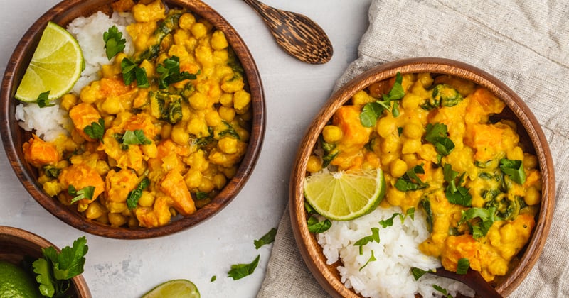 Curry de patates douces aux pois chiches