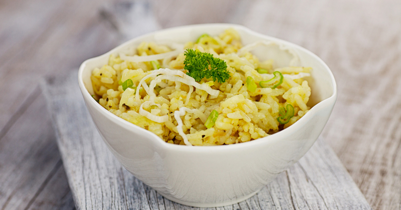 Risotto au fromage de chèvre et aux poireaux