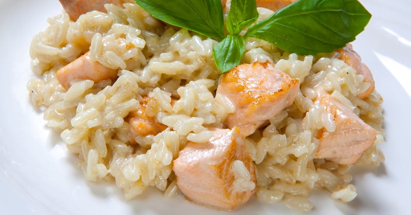 Risotto au saumon et au citron vert