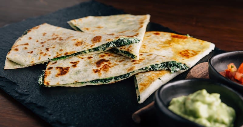 Quesadillas épinards et fromage de chèvre