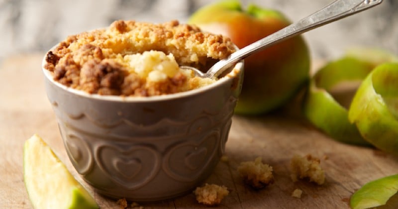 Crumble aux pommes et crème de marron