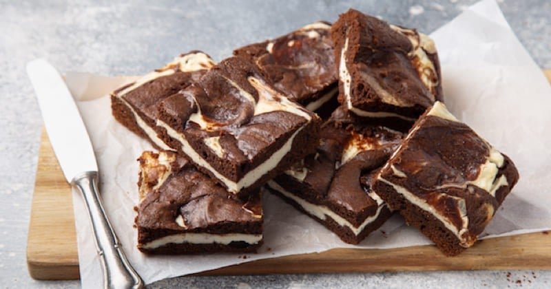 Brownie marbré au fromage blanc