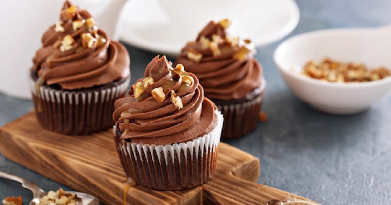 Cupcakes au chocolat et au caramel