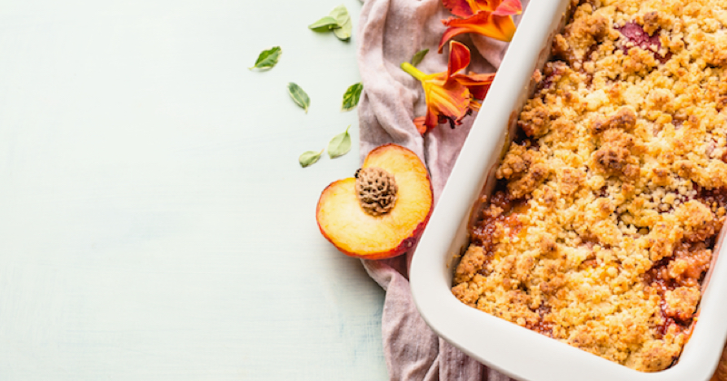 Crumble de nectarines et pêches