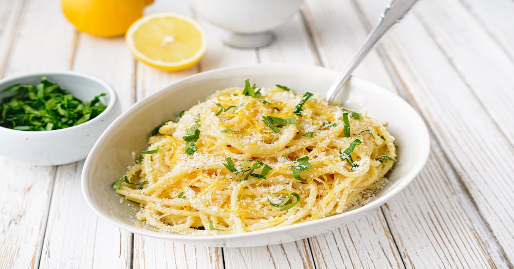 Spaghettis citron basilic