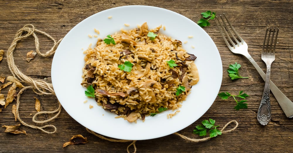 Riz sauté aux champignons