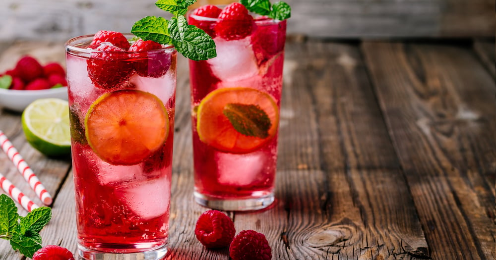 Virgin mojito framboises et rose