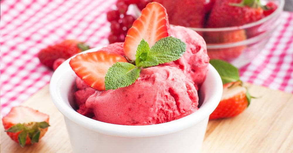 Sorbet aux fraises sans sorbetière