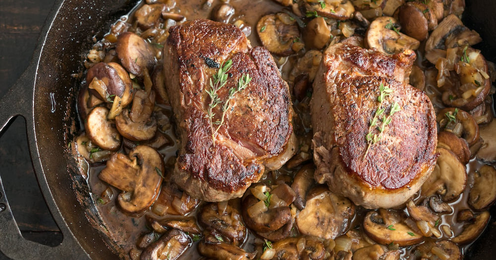 Filet mignon de porc aux champignons