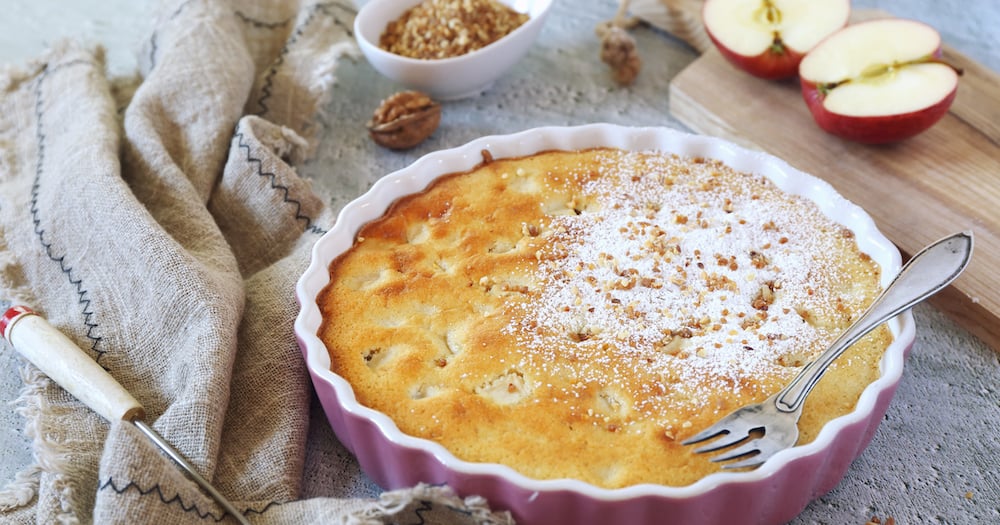 Clafoutis pommes poires pralin