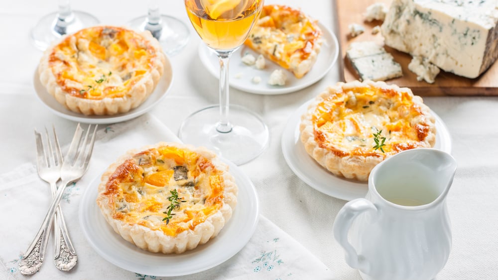 Mini quiches au bleu et au potiron