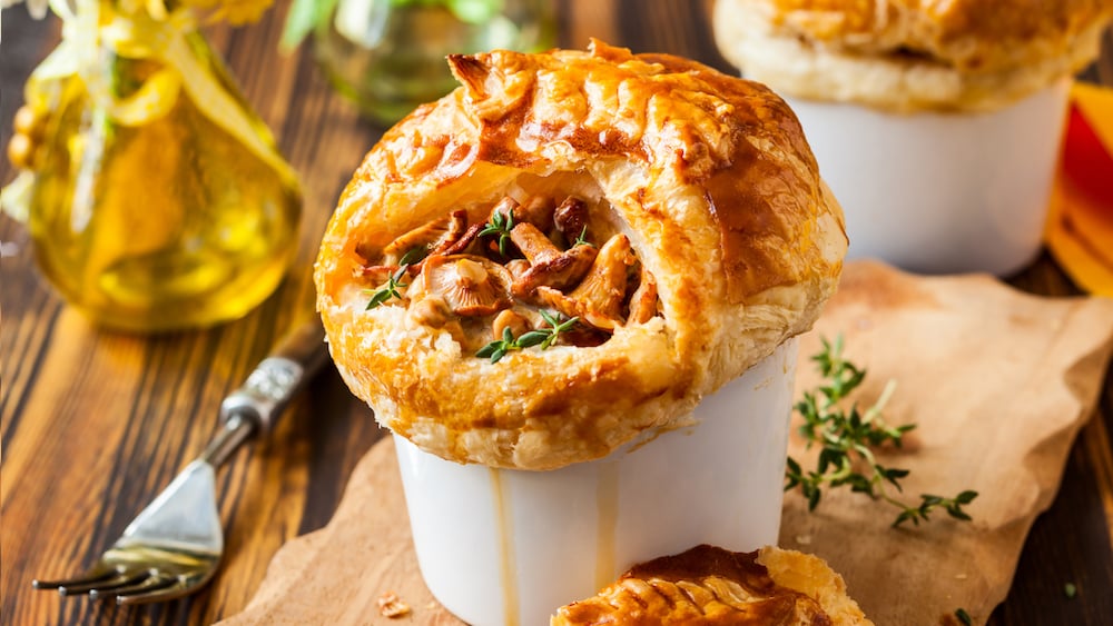 Mini-tourte aux champignons et au poulet