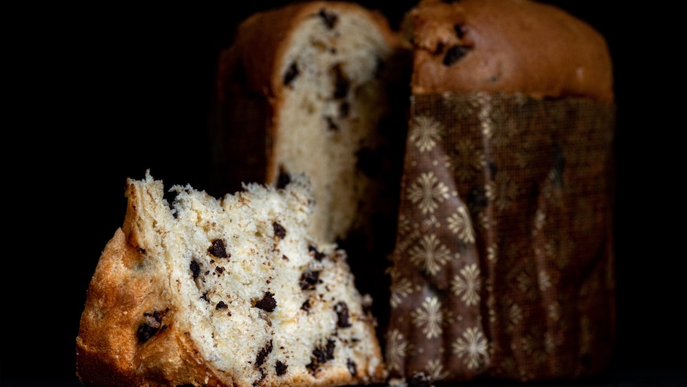 Panettone aux pépites de chocolat et oranges confites