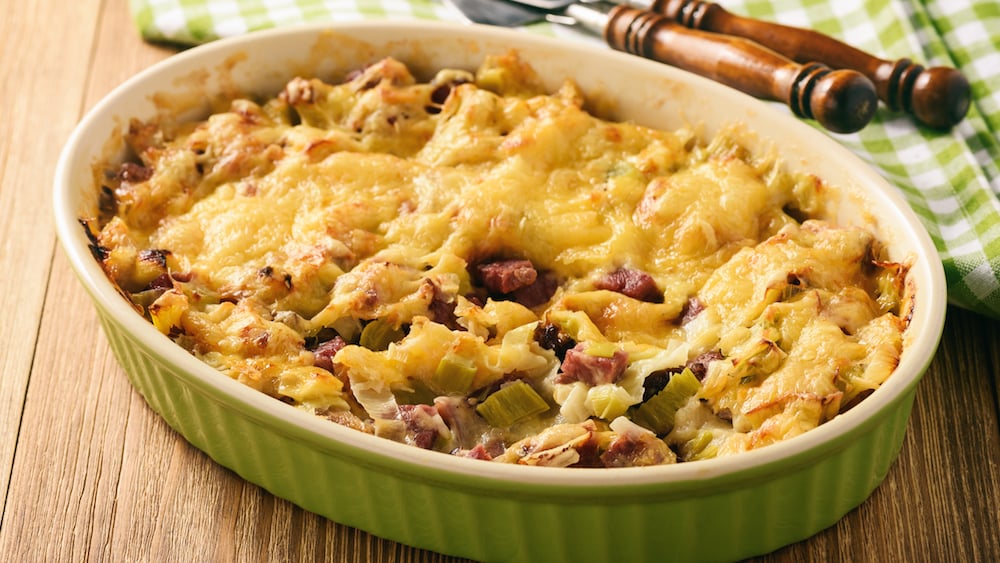 Tartiflette aux poireaux