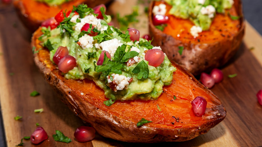 Patates douces au guacamole