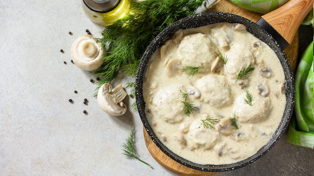 Poulet crémeux aux champignons