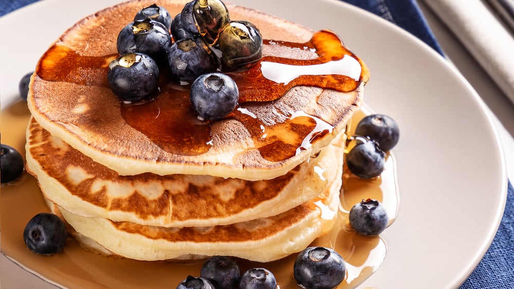 Pancakes flocons d'avoine myrtilles