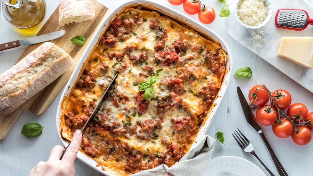 Lasagnes aux champignons et saucisse