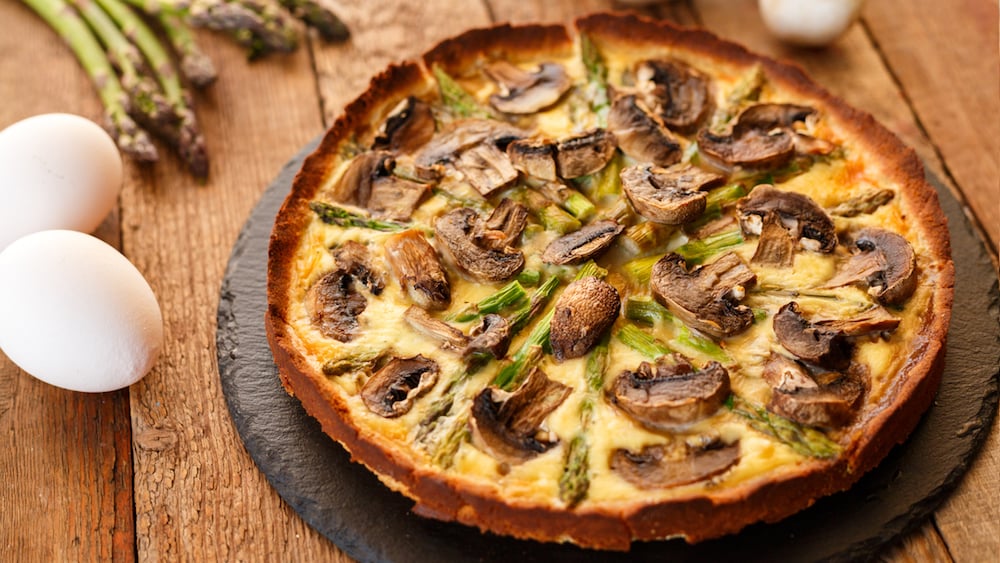 Quiche asperges champignons