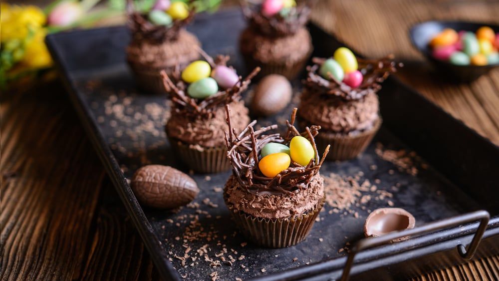 Muffins nids de Pâques au chocolat