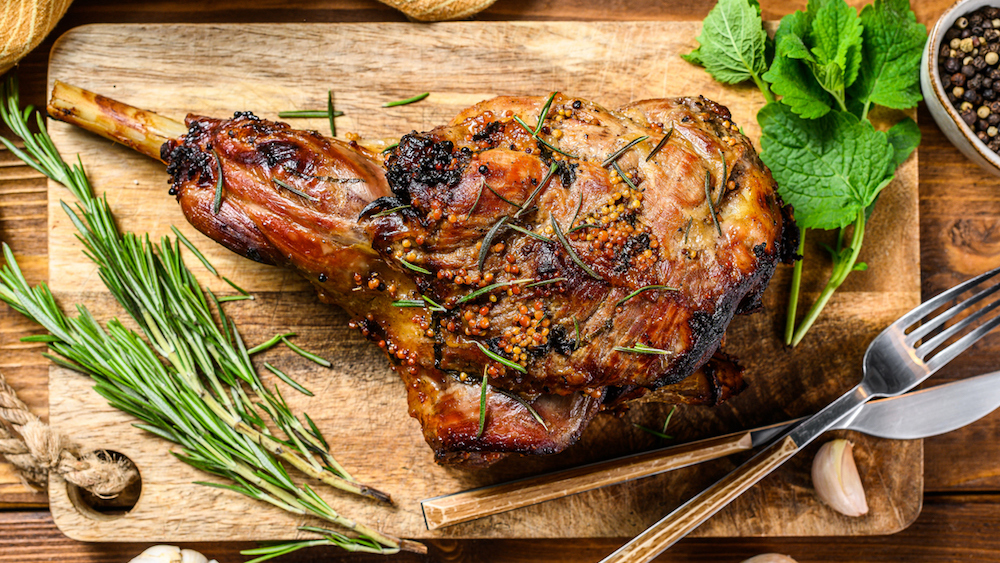 Gigot d'agneau à la menthe