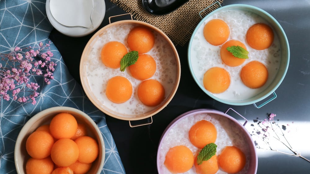 Perles du japon au lait de coco et melon