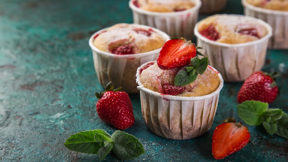 Muffins aux fraises