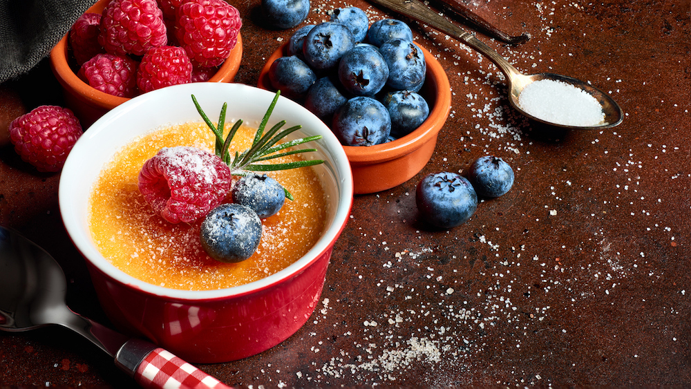 Crème brûlée aux fruits rouges