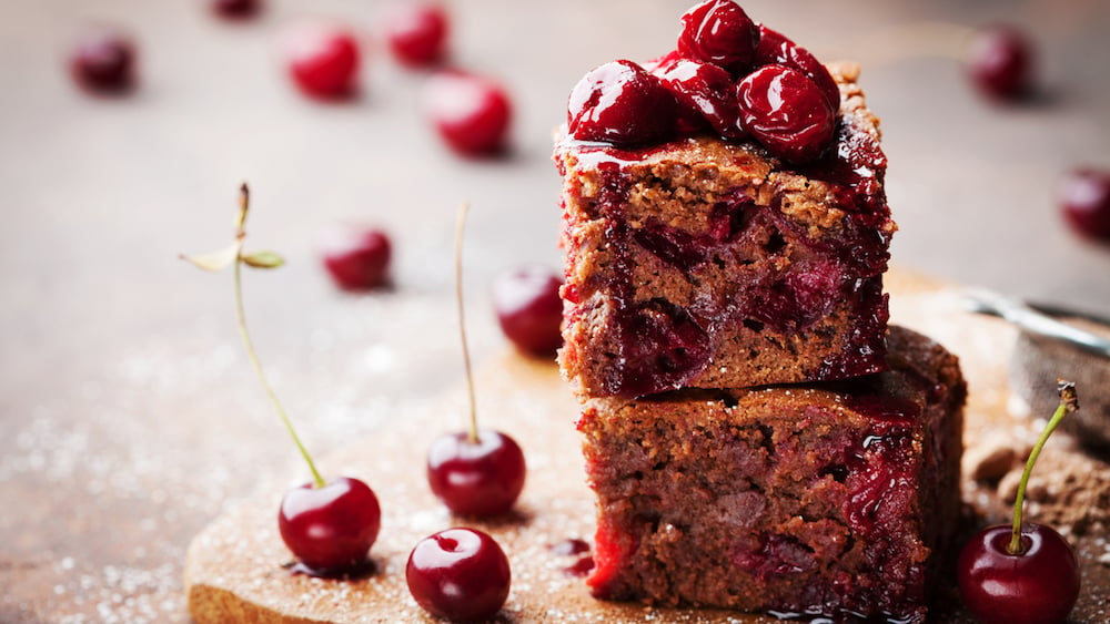 Brownie au chocolat et aux cerises