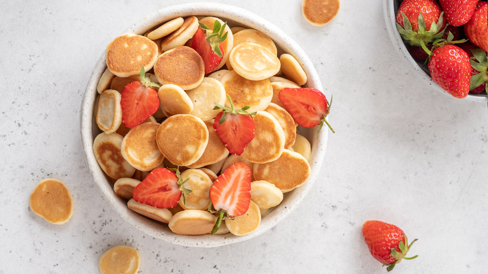 Mini-pancakes aux fraises