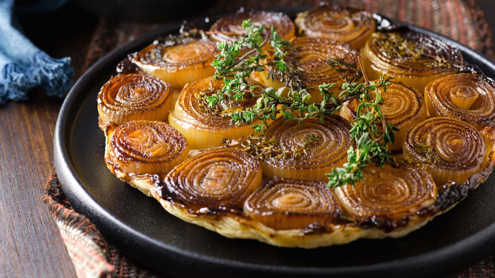 Tarte tatin aux échalotes