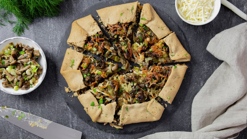 Tarte rustique aux champignons et au comté