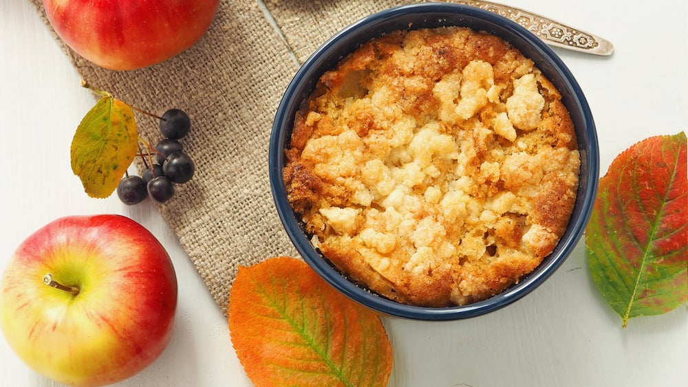 Crumble aux pommes et aux coings