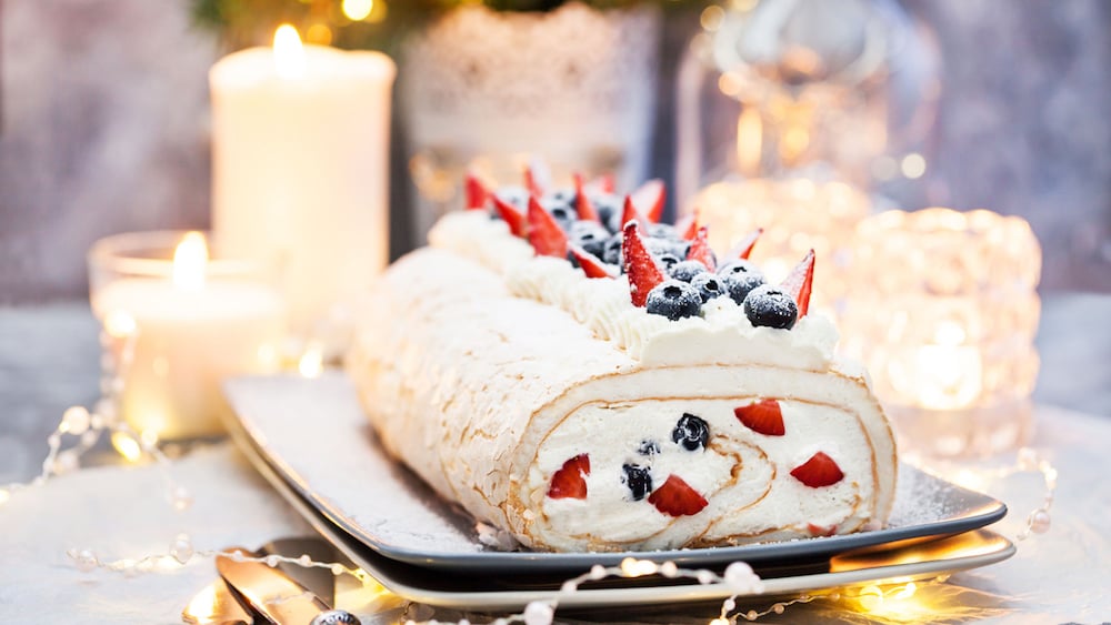 Bûche de Noël express aux fruits rouges