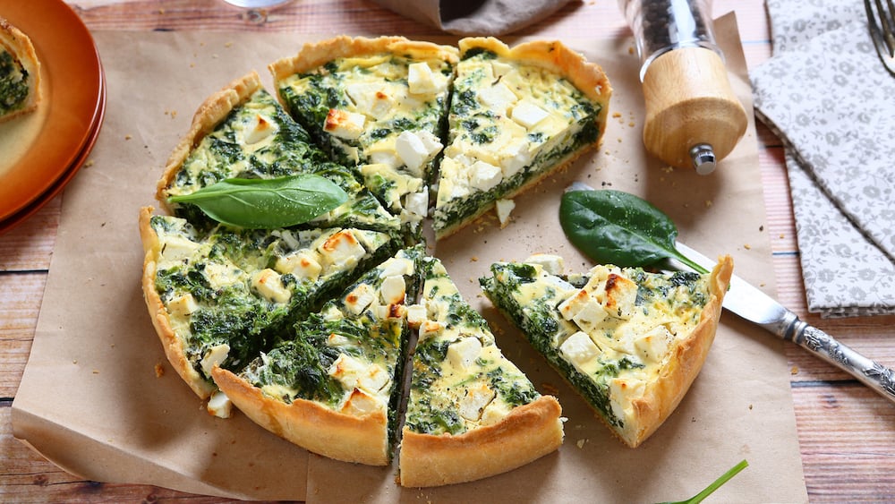 Tarte healthy aux épinards et au chèvre