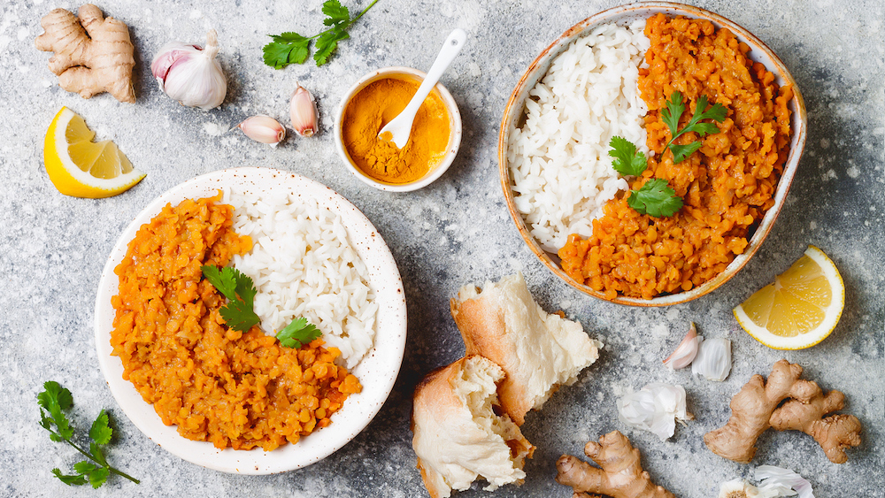 Dahl de lentilles corail au lait de coco