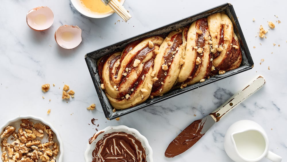 Babka à la pâte à tartiner chocolat noisettes