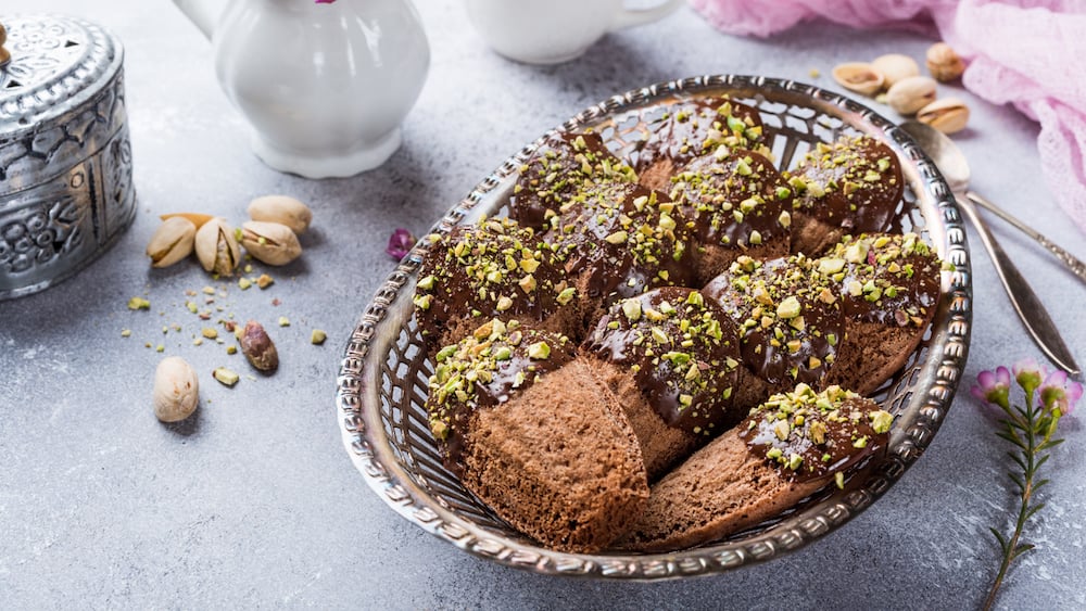 Madeleines chocolat pistaches