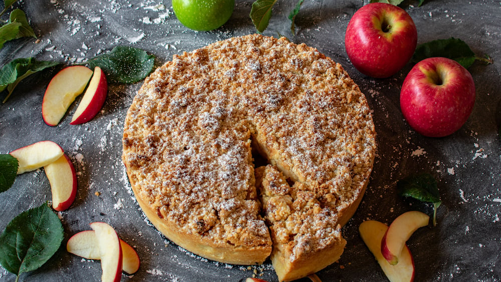 Cake crumble aux pommes et au chocolat (crumbcake)