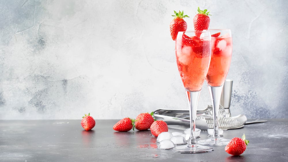 Cocktail Rossini aux fraises et au prosecco