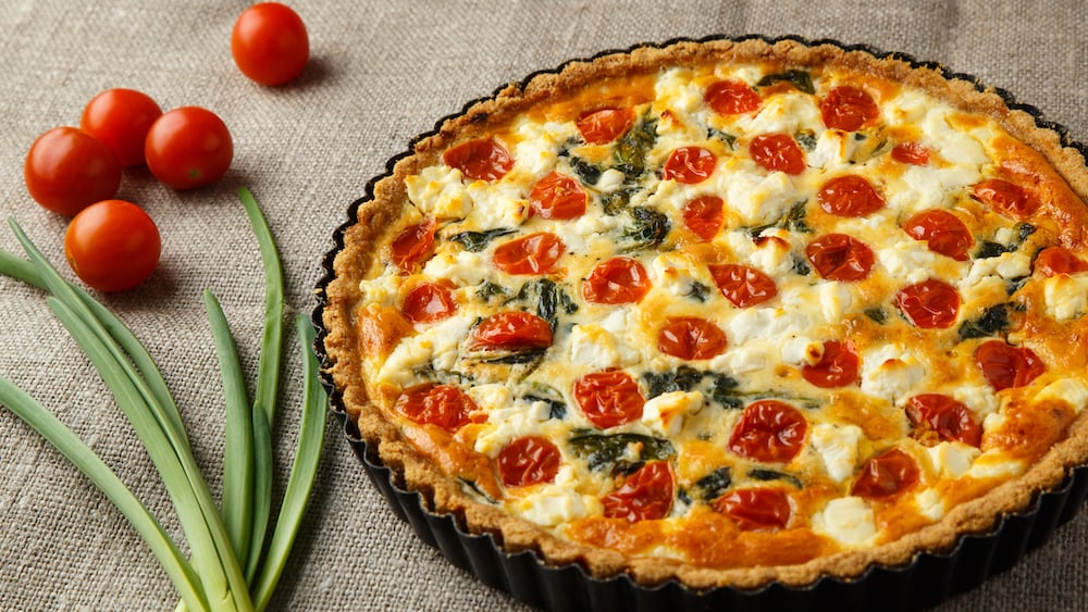 Quiche aux tomates cerises et roquefort